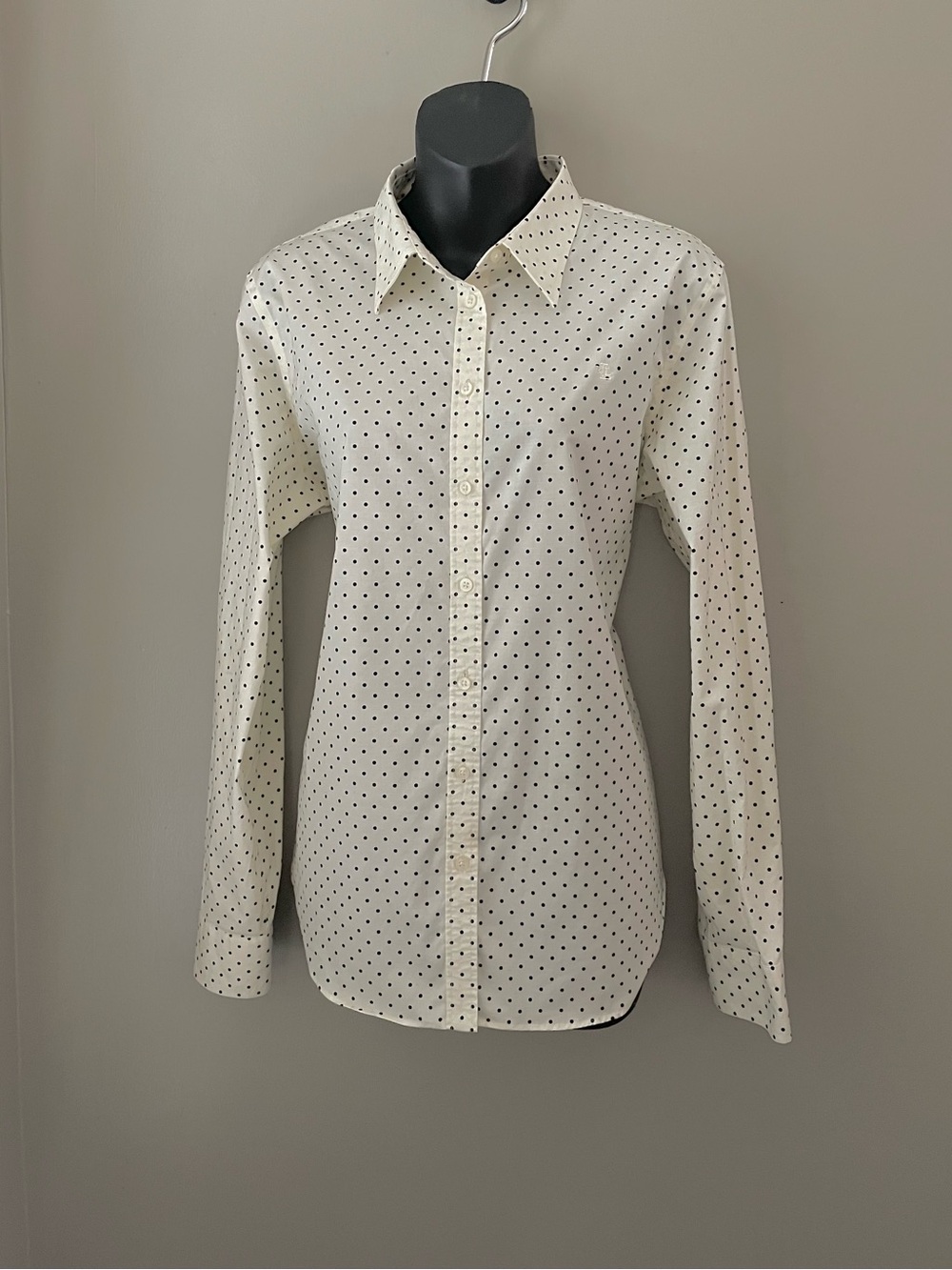 Ralph Lauren Cream Polka Dot Button Down Shirt